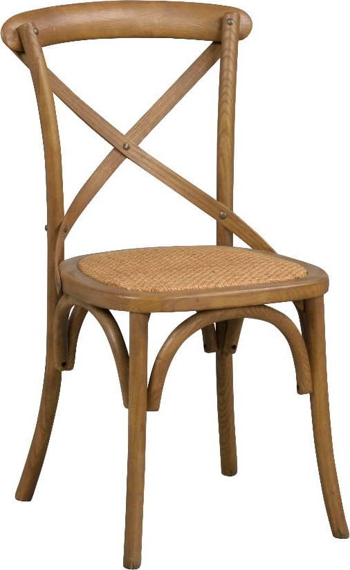 Hnědá jídelní židle s ratanovým výletem Rowico Gaston